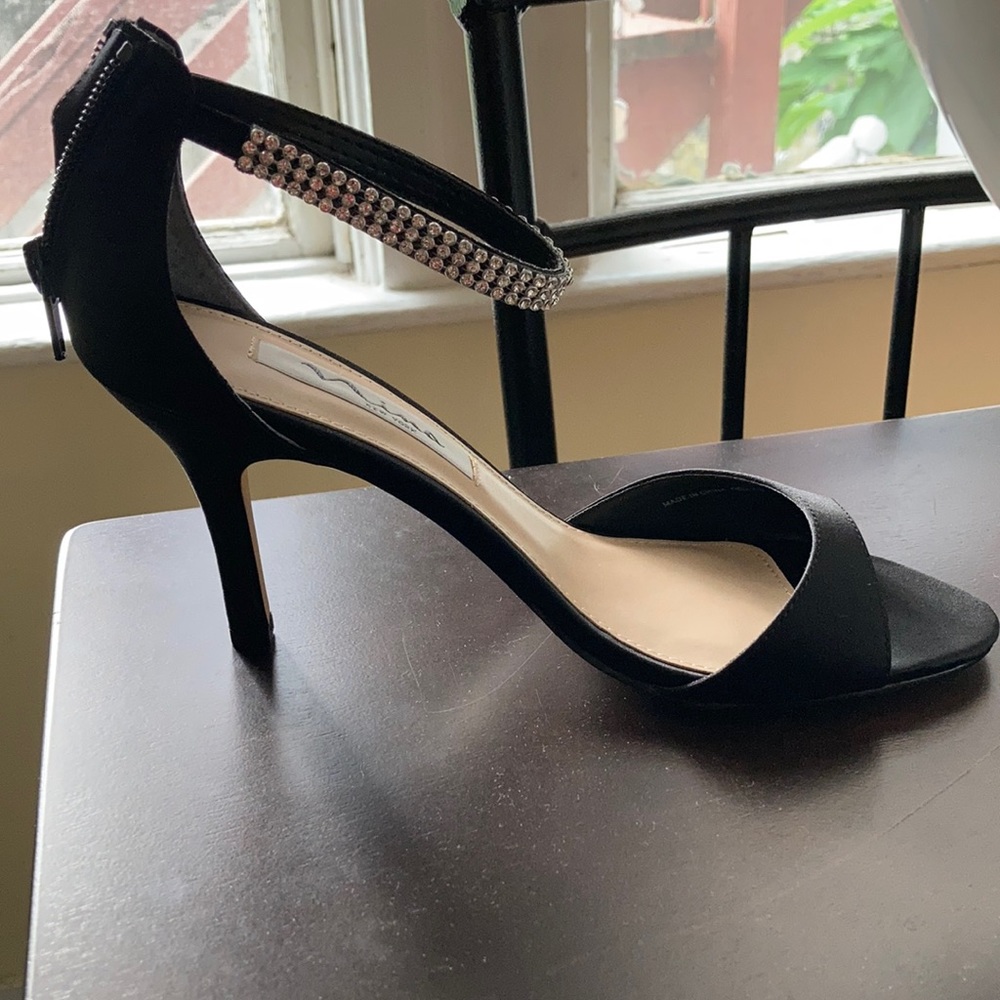 Black Satin Nina Volanda Shoes